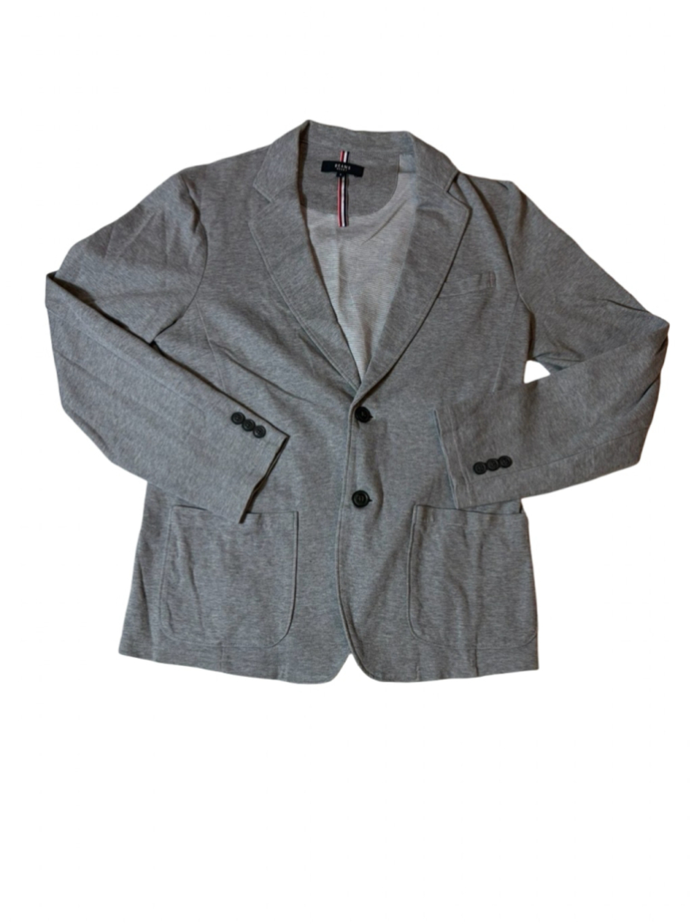 Beams Heart Gray Knit Blazer Jacket Casual Stretch Japan Minimalist S